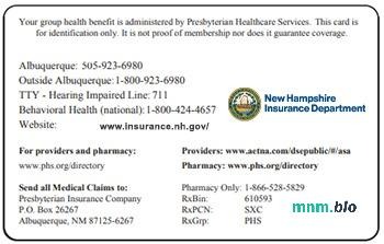 New Hampshire karta ubezpieczenia zdrowotnego edytowalny szablon